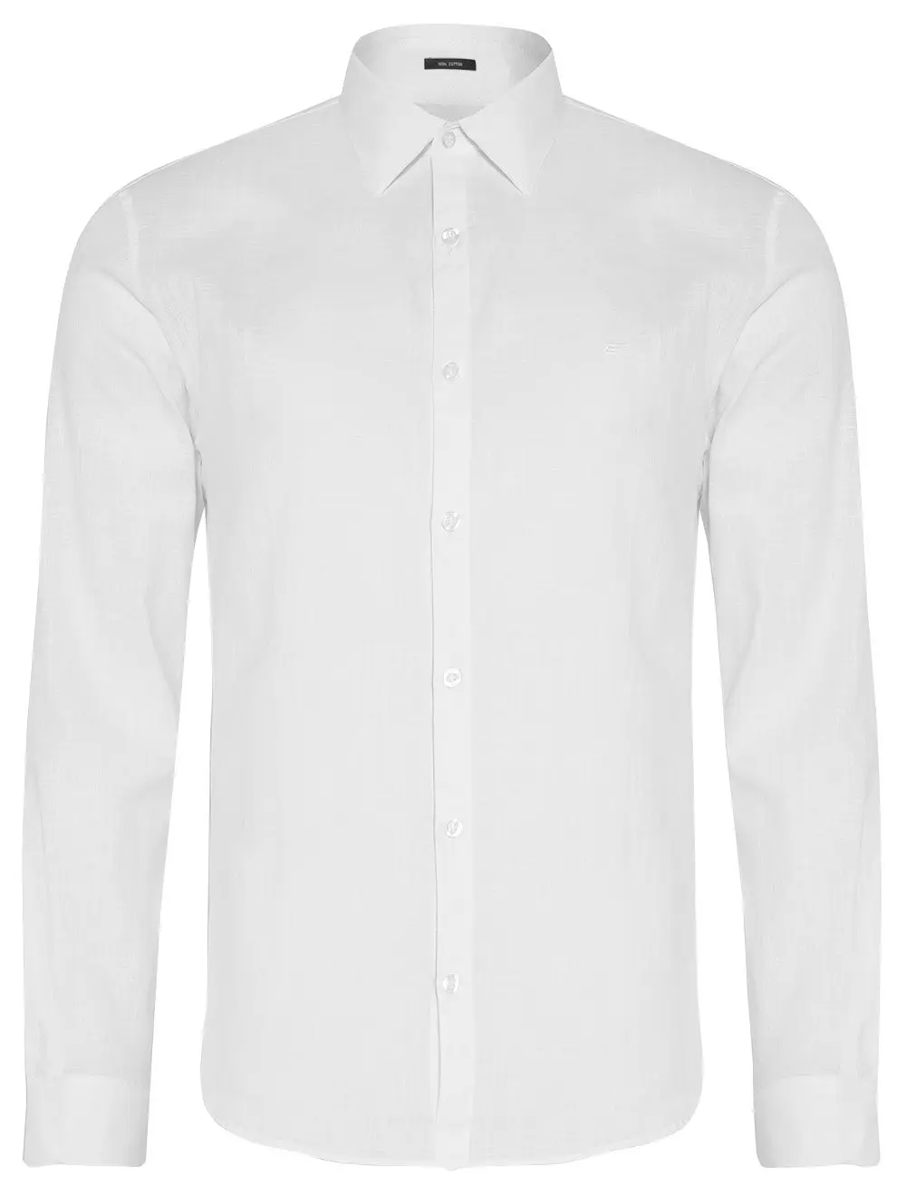 Camisa Ellus Masculina Regular Linen Like Classic Italian Branca