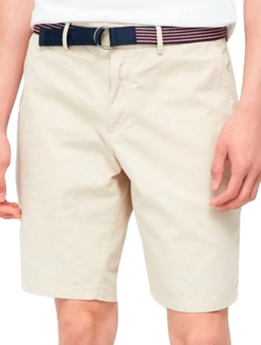 Bermuda Tommy Hilfiger Masculina de Sarja Stretch Creme