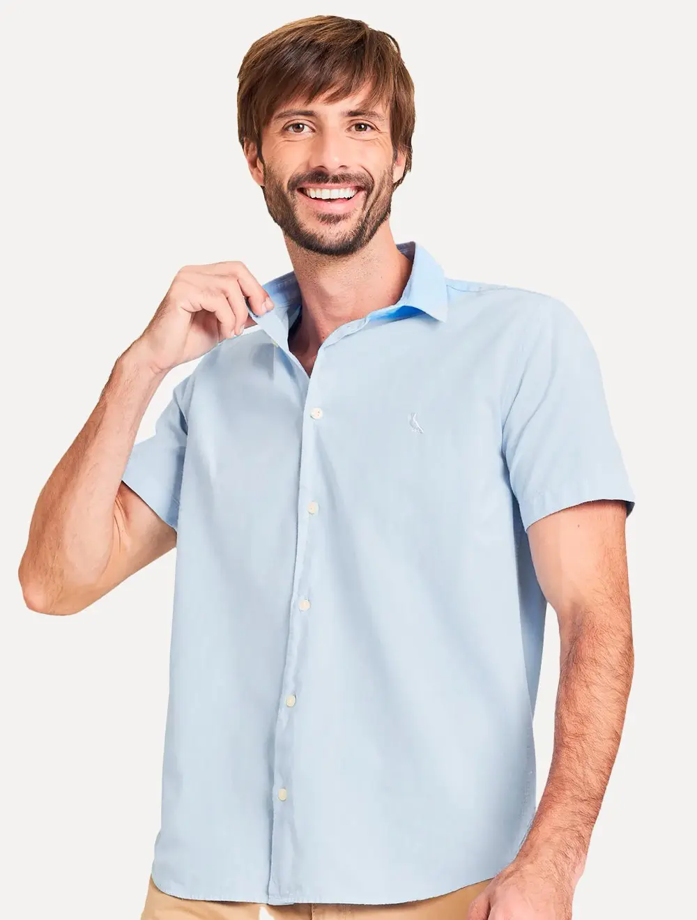 Camisa Reserva Masculina Manga Curta Nova Paraty Azul