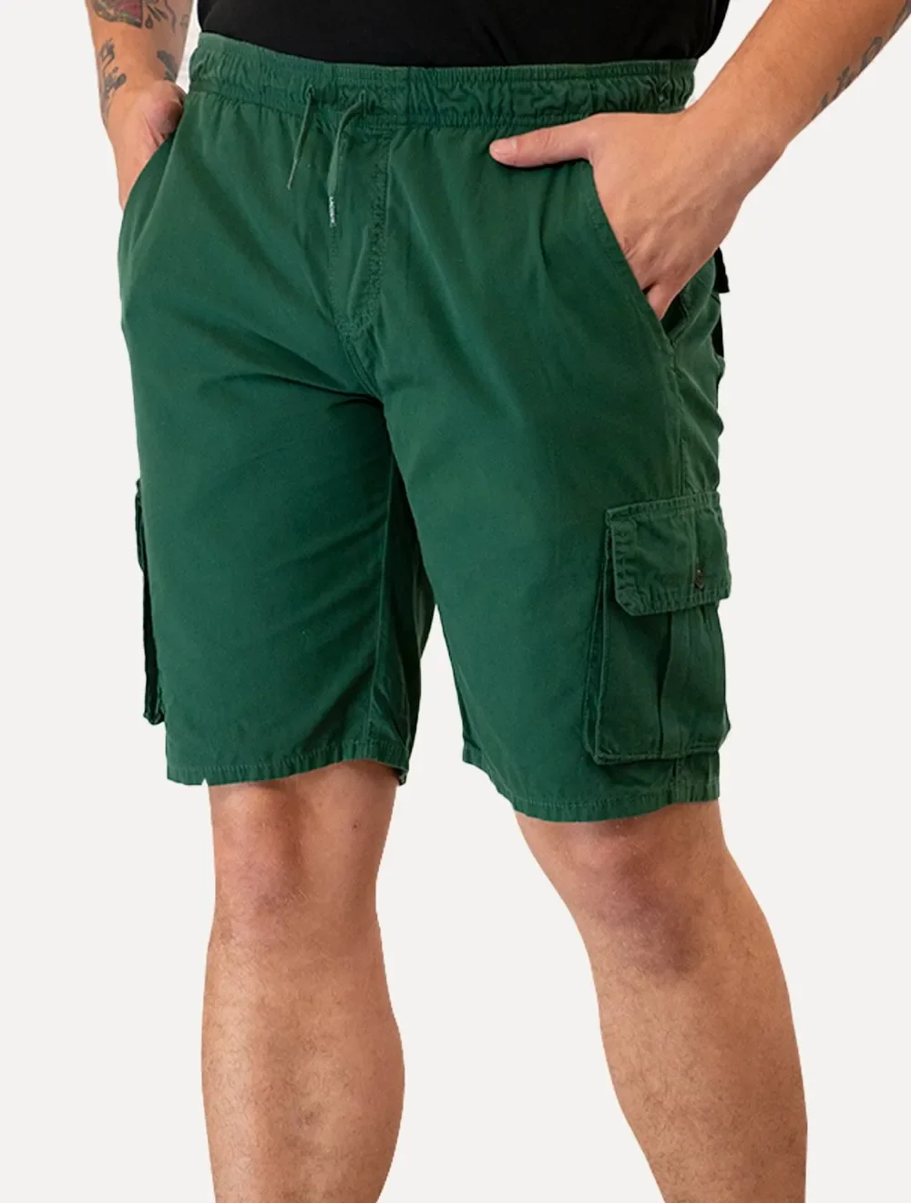 Bermuda Lacoste Masculina Cotton Cargo Pockets Verde — imagem 1