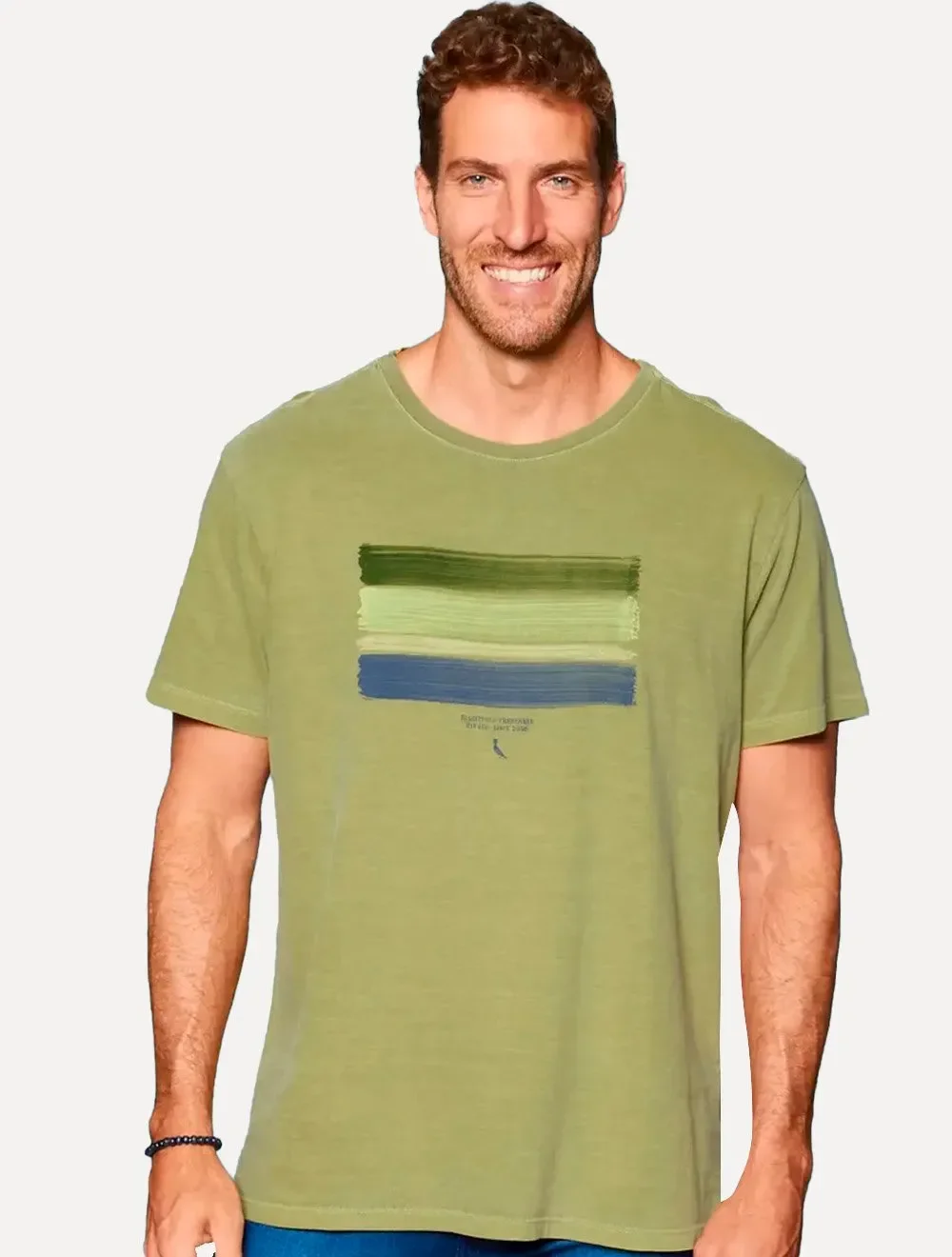 Camiseta Reserva Masculina Regular Brushed Verde — imagem 1