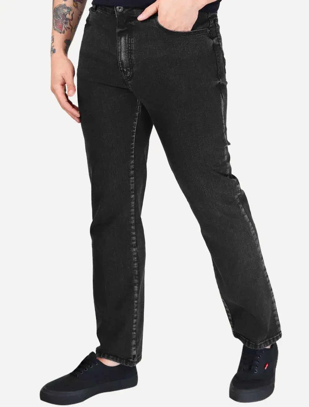 Calça Ellus Jeans Masculina Regular Sprouting Black Preta