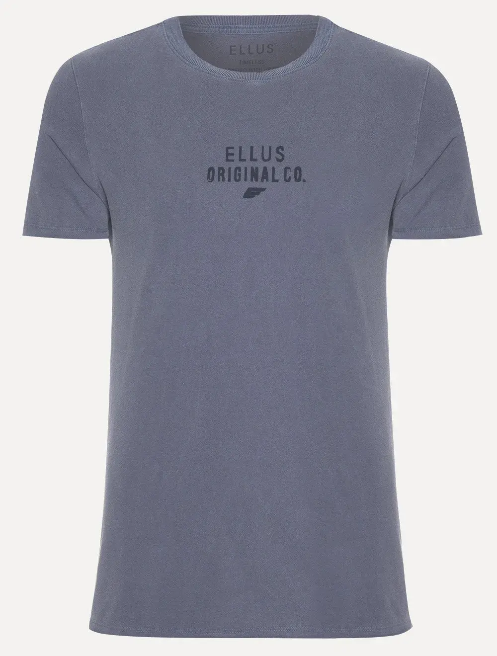 Camiseta Ellus Masculina Cotton Fine Washed Originals Azul Mescla