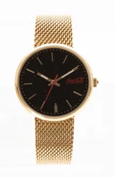 Relógio Analógico Feminino Coca-Cola Metal Dourado