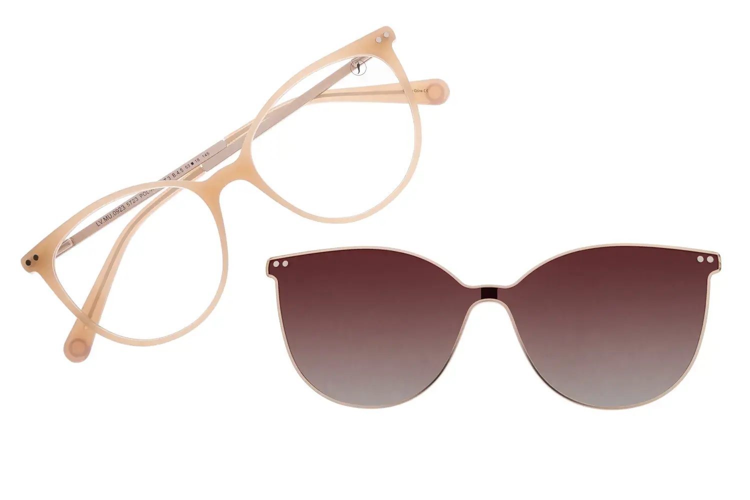 Armação Para Óculos de Grau Feminino Multi Gatinho Polarizado Bege