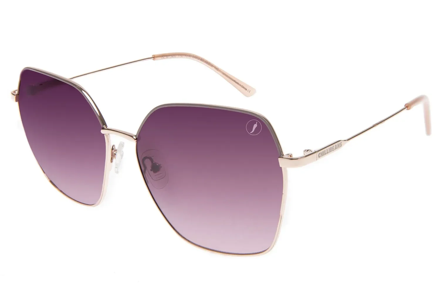Óculos De Sol Feminino Chilli Beans Sextavado Rosé — imagem 1