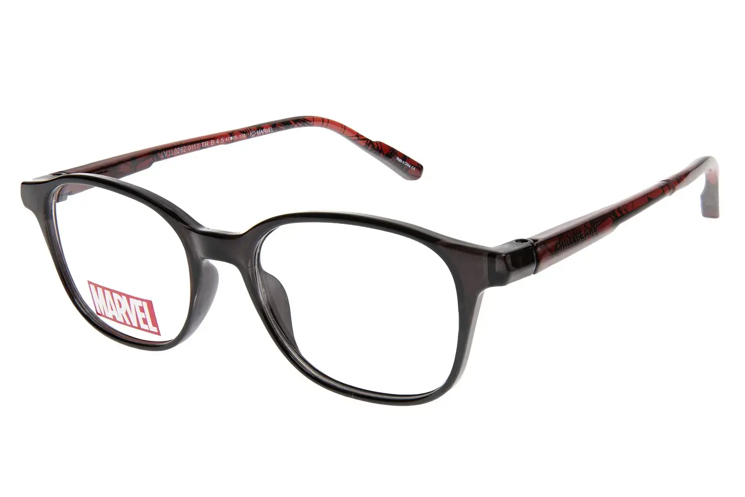 Armação Para Óculos de Grau Teen Masculino Marvel Avengers Spider Man Redondo Vinho