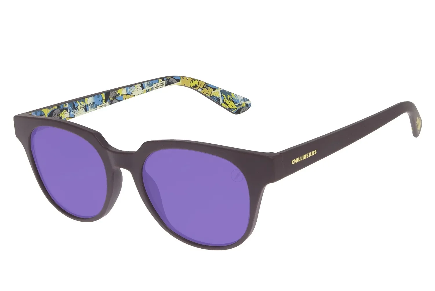 Óculos de Sol Infantil DC Comics Batman Quadrado Roxo — imagem 1