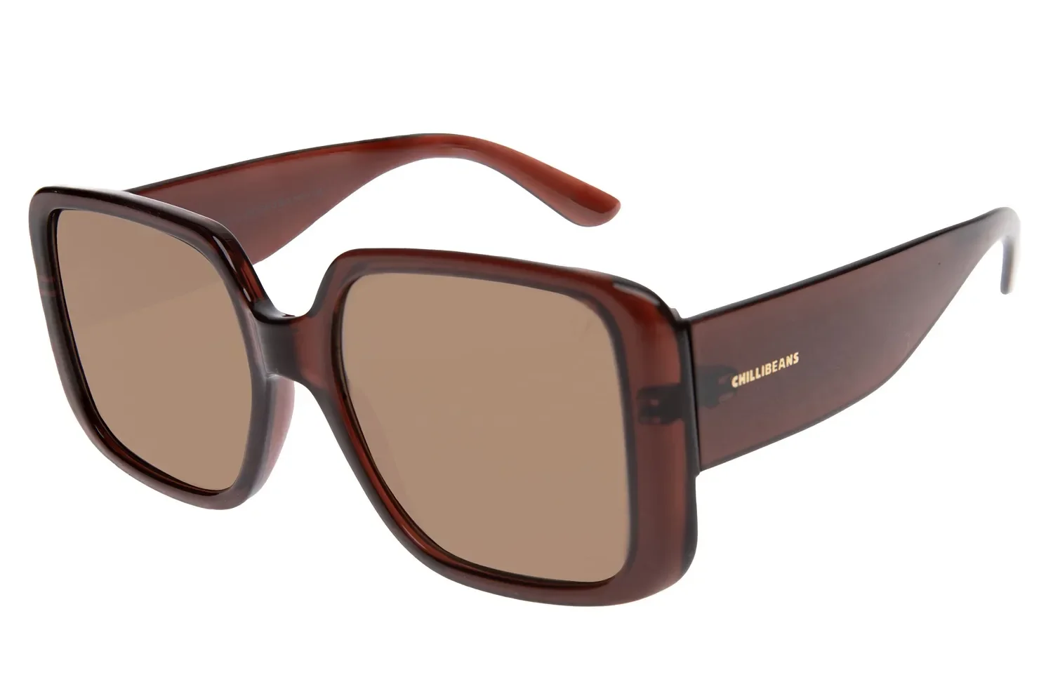 Óculos De Sol Feminino Chilli Beans Quadrado Clássico Marrom — imagem 1