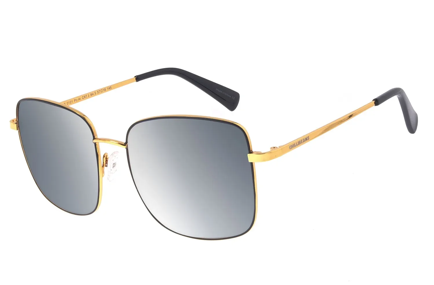 Óculos de Sol Feminino Chilli Beans Quadrado Dourado — imagem 1