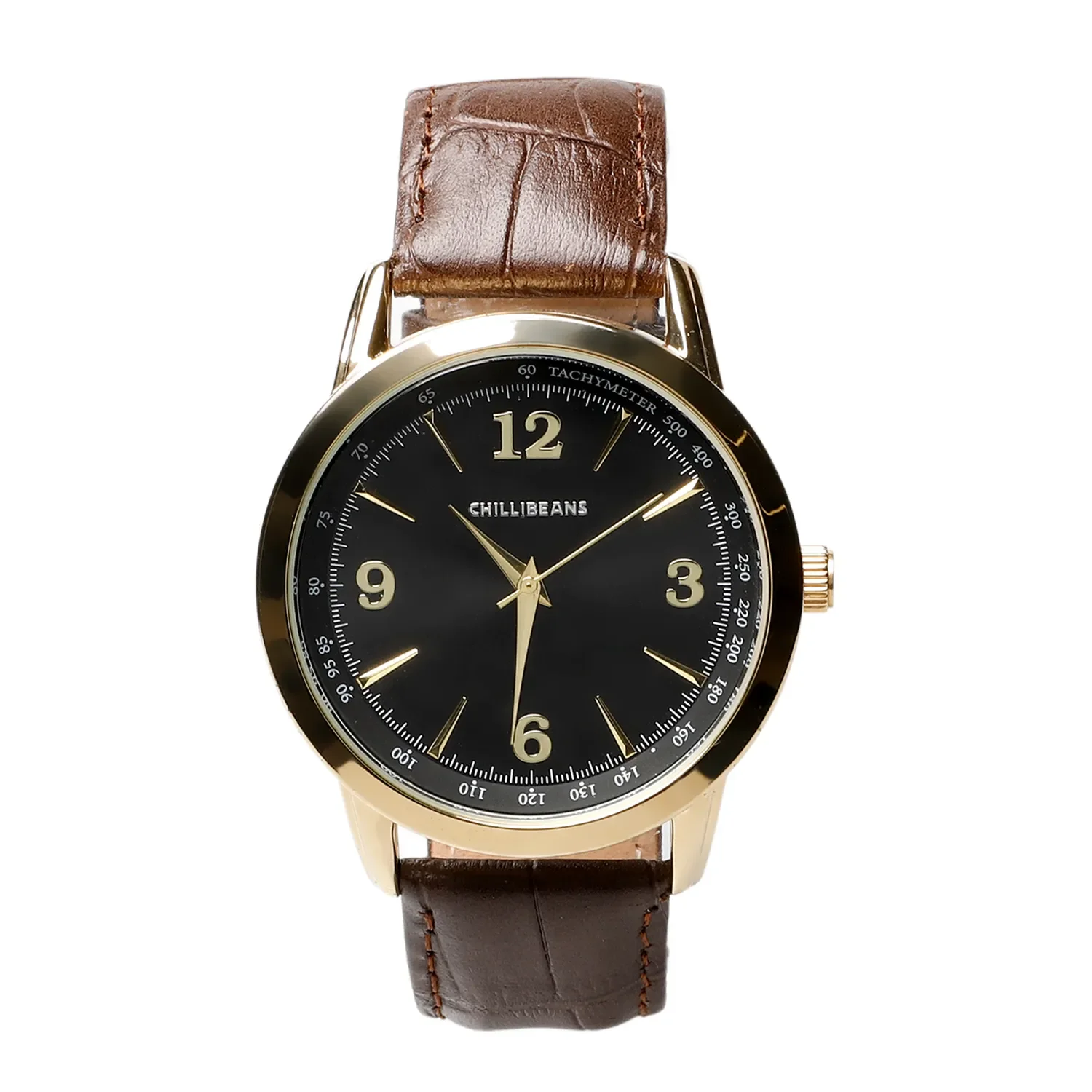 Relógio Automático Masculino Chilli Beans Couro Dourado Marrom — imagem 1
