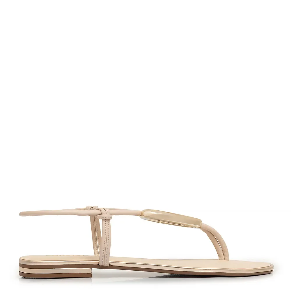 Rasteira Off White Calce Fácil Enfeite — imagem 1