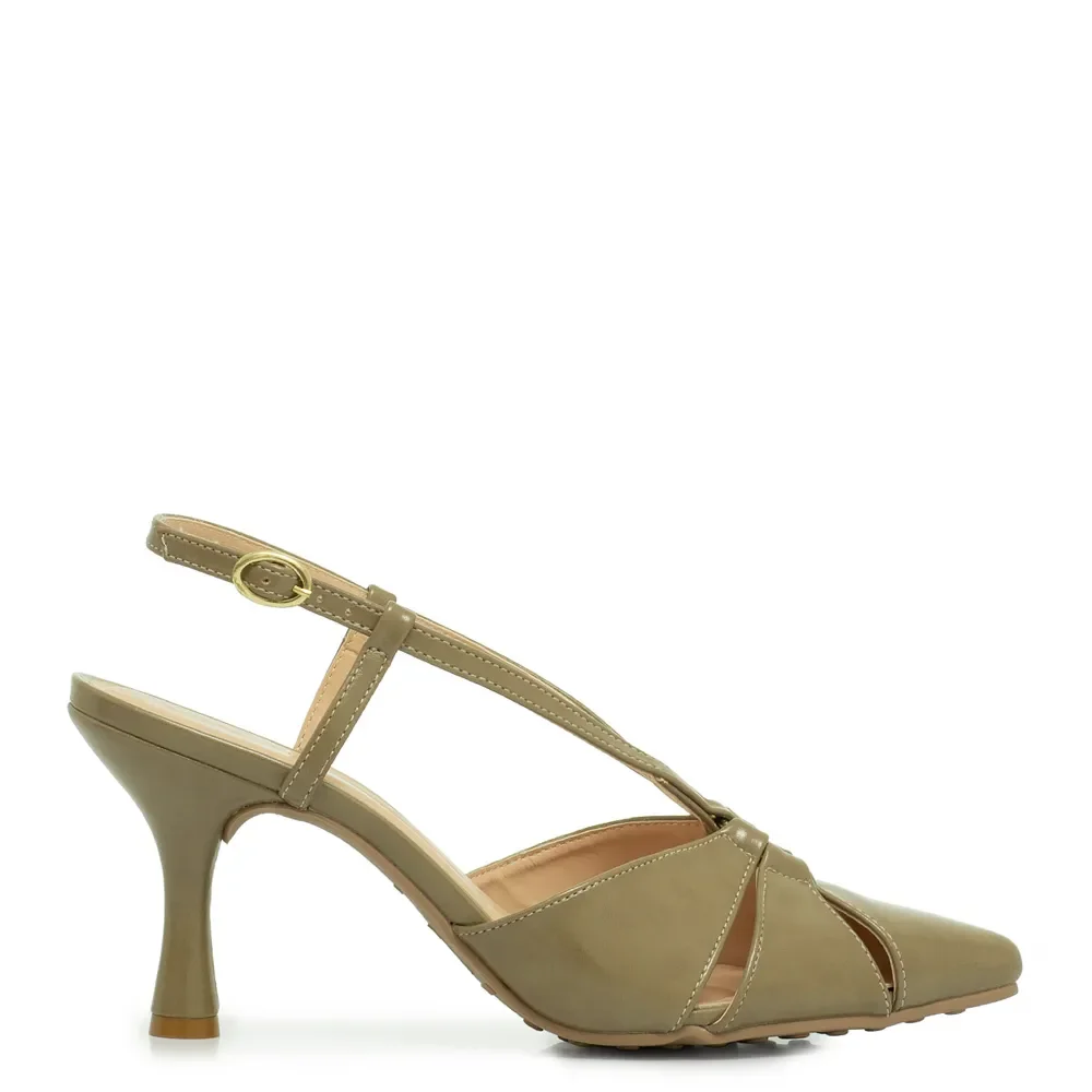 Scarpin Slingback Verde Recortes — imagem 1