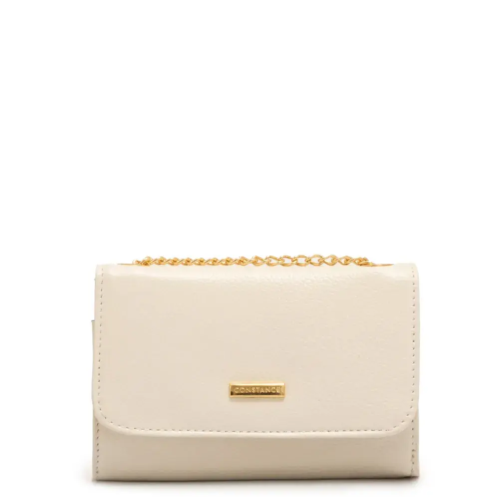 Bolsa Carteira Couro Pequena Off White