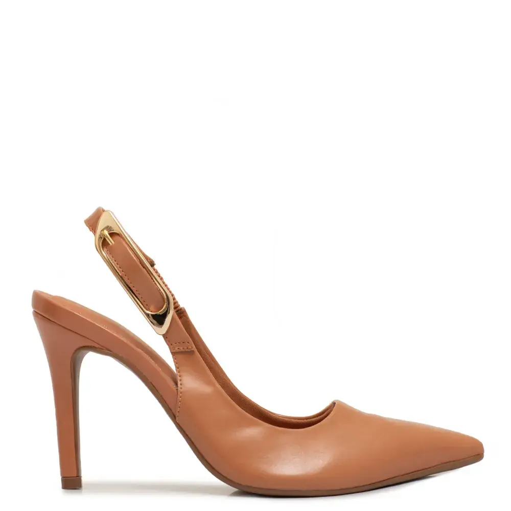 Scarpin Caramelo Slingback Fivela