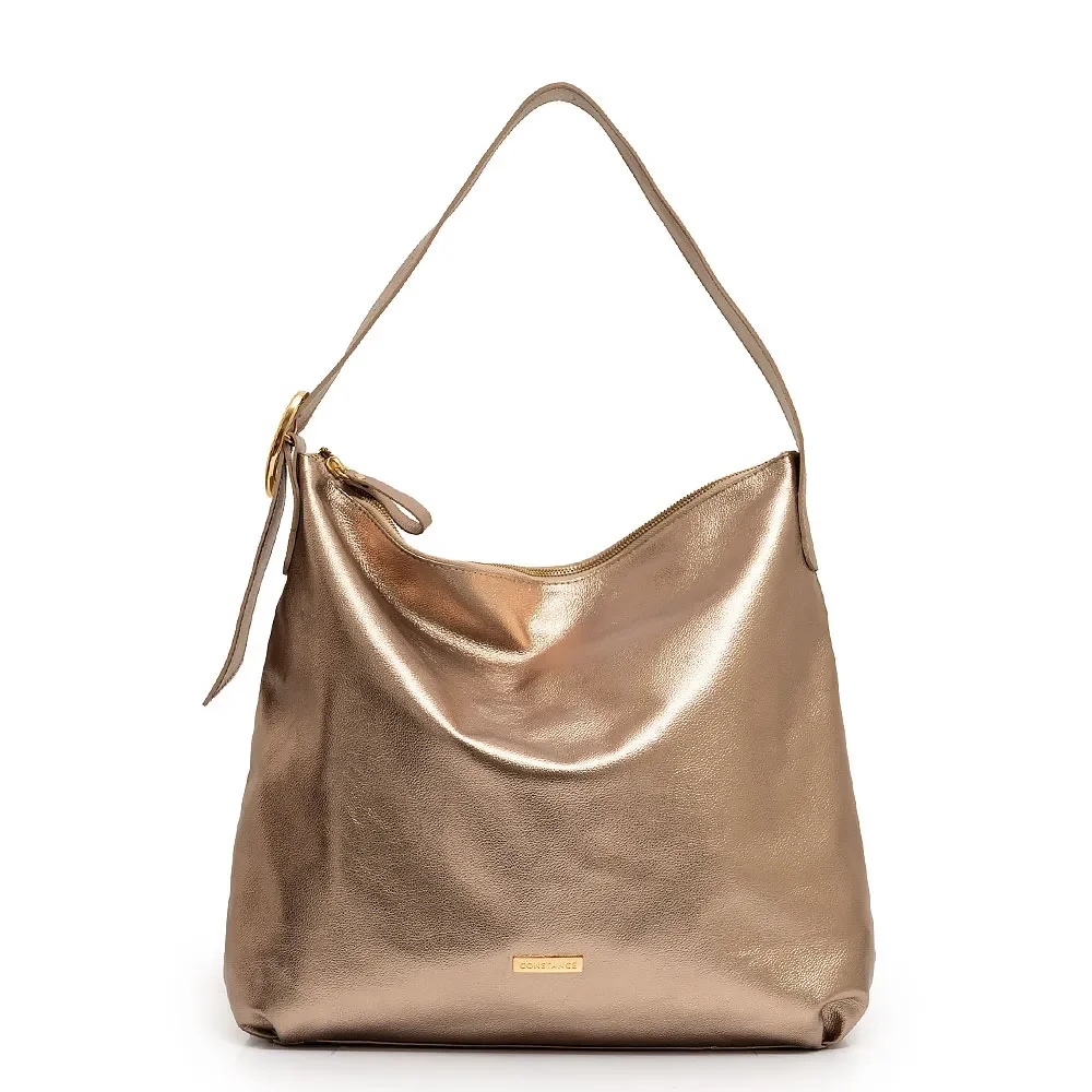 Bolsa Hobo Couro Fivela Prata Velho — imagem 1