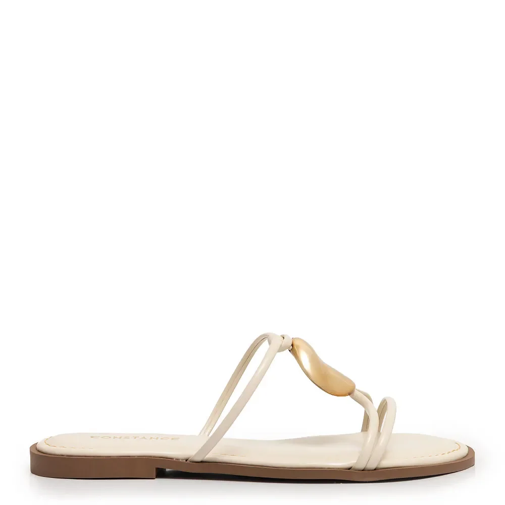Rasteira Off White Enfeite Circular — imagem 1