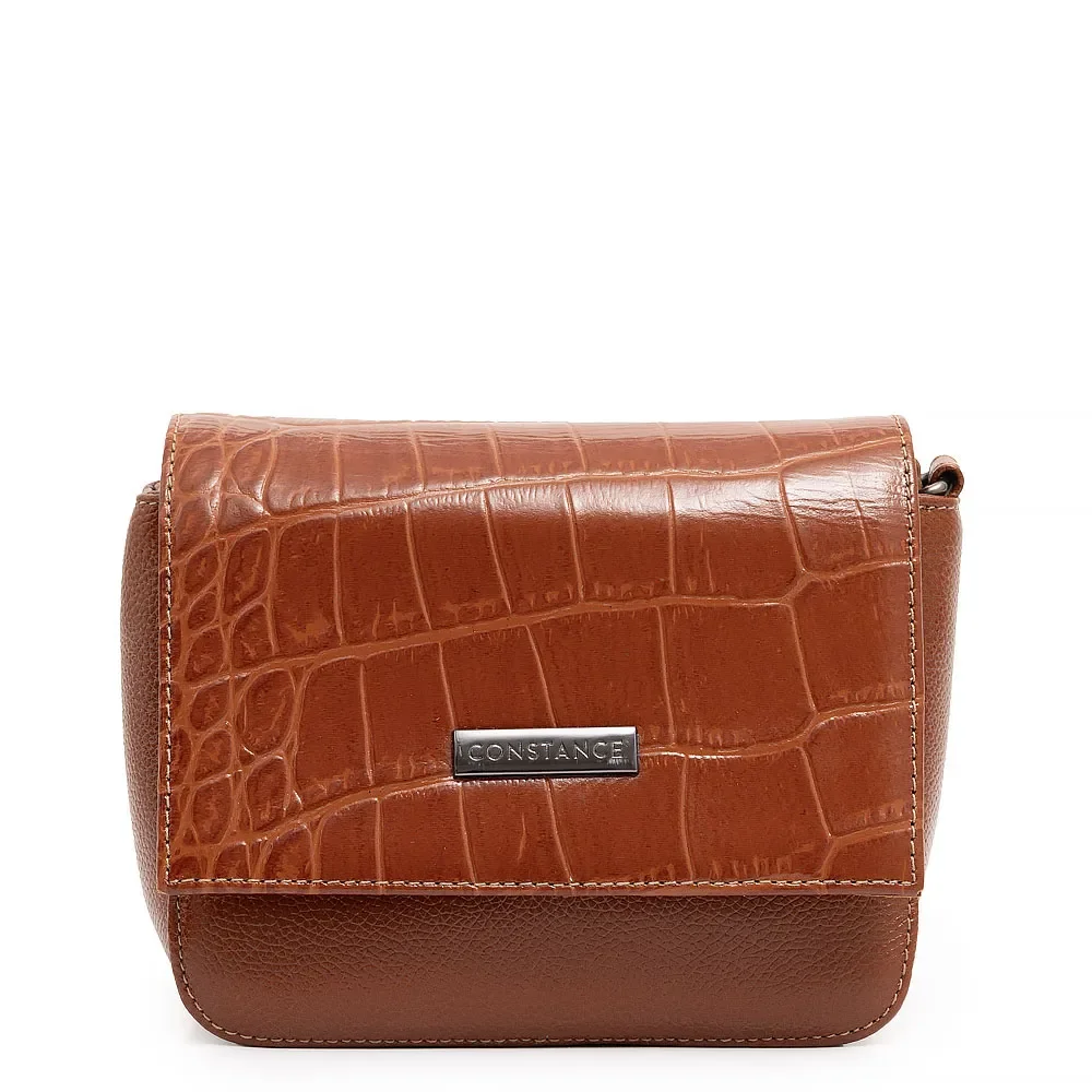 Bolsa Tiracolo Couro Texturizado Caramelo — imagem 1