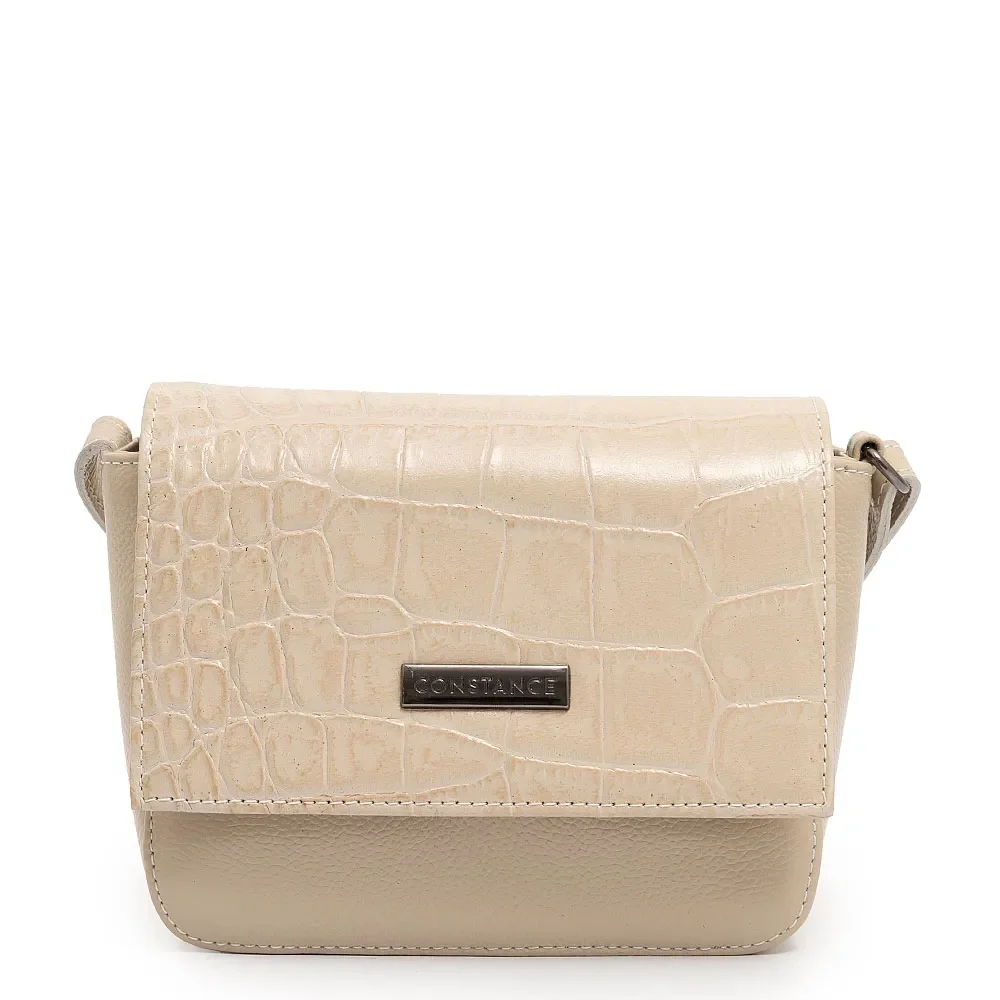 Bolsa Tiracolo Couro Texturizado Off White — imagem 1
