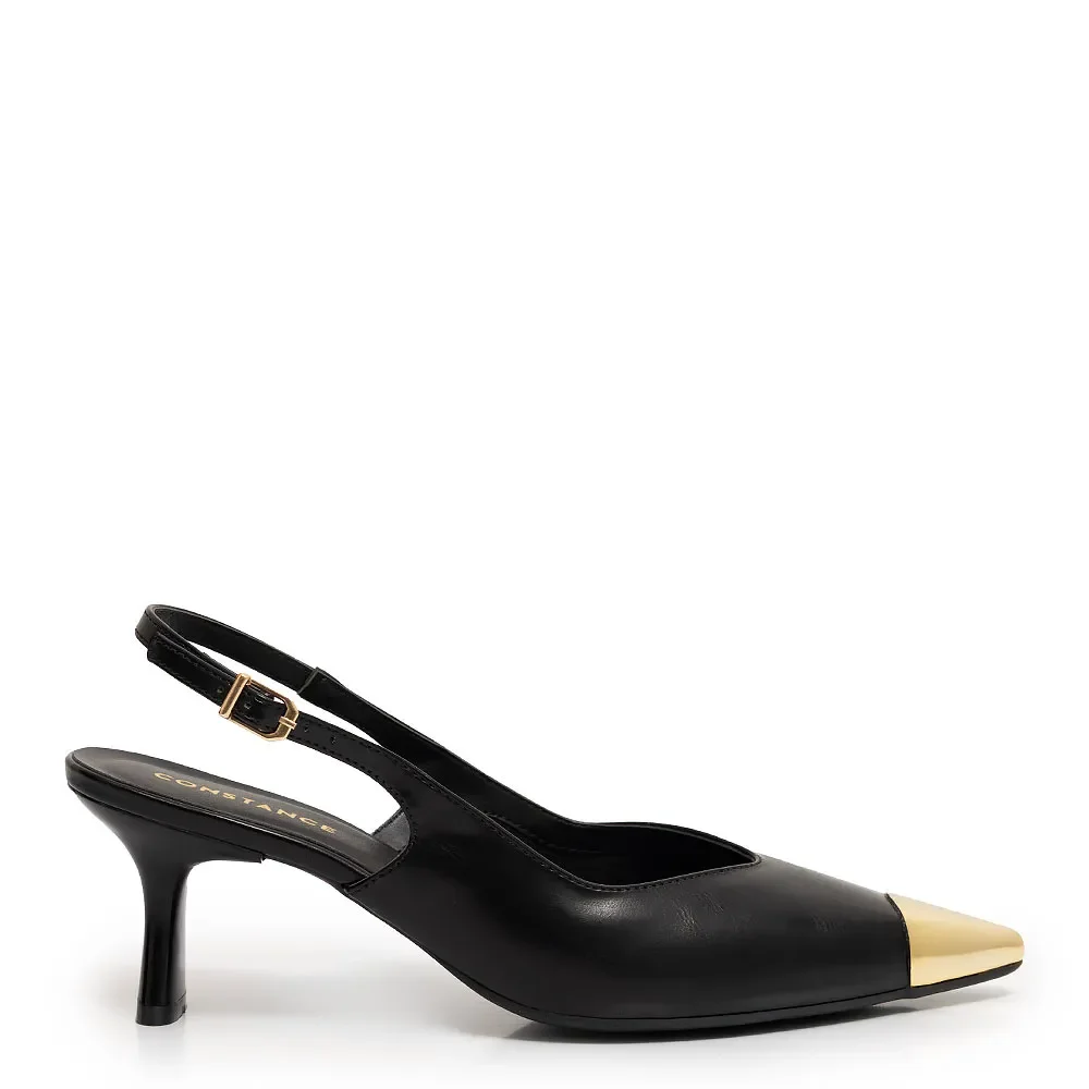 Scarpin Slingback Preto Biqueira — imagem 1