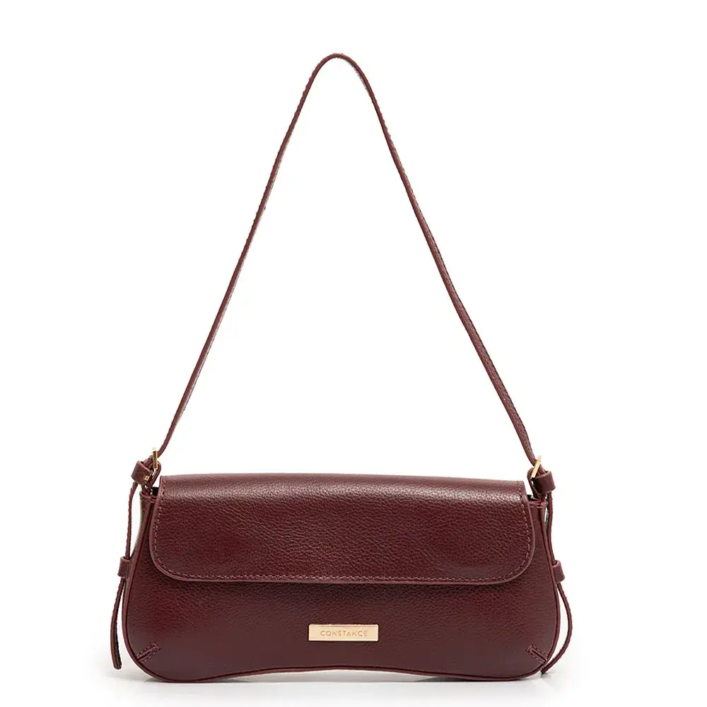Bolsa Bordô Baguete Couro