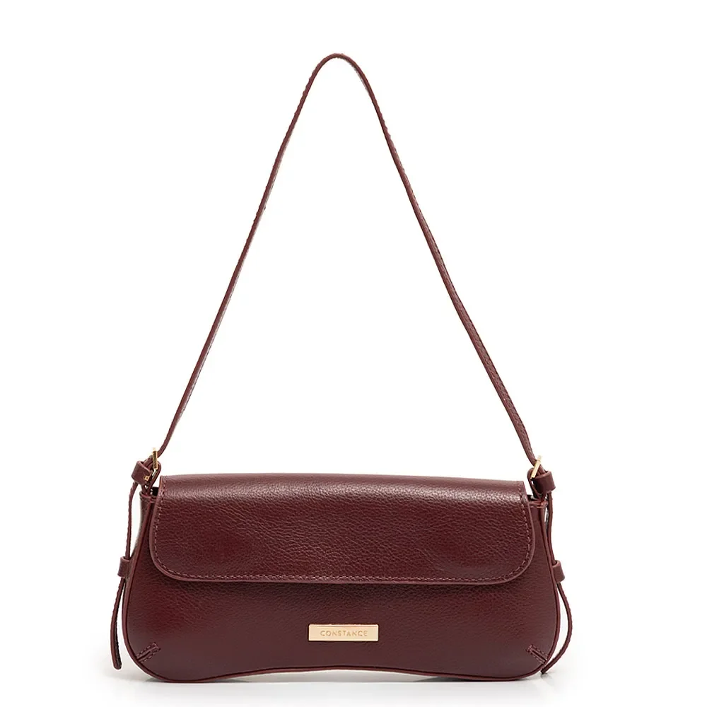 Bolsa Bordô Baguete Couro — imagem 1