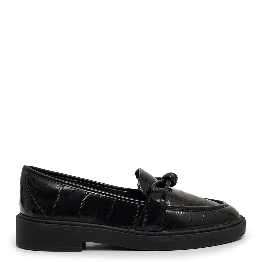 Mocassim Preto Textura Nó — imagem 1