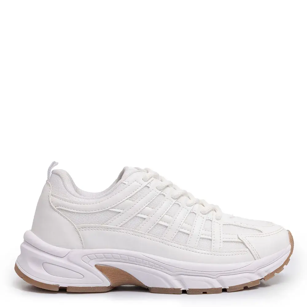 Tênis Jogging Recortes Branco