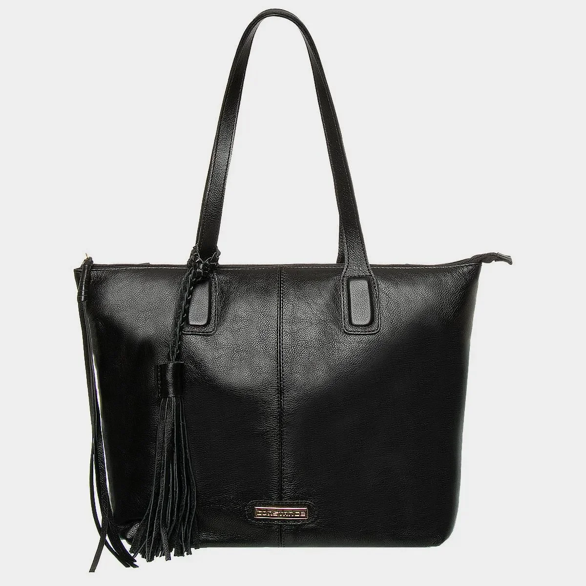 Bolsa Shopping Couro Barbicacho Preta — imagem 1