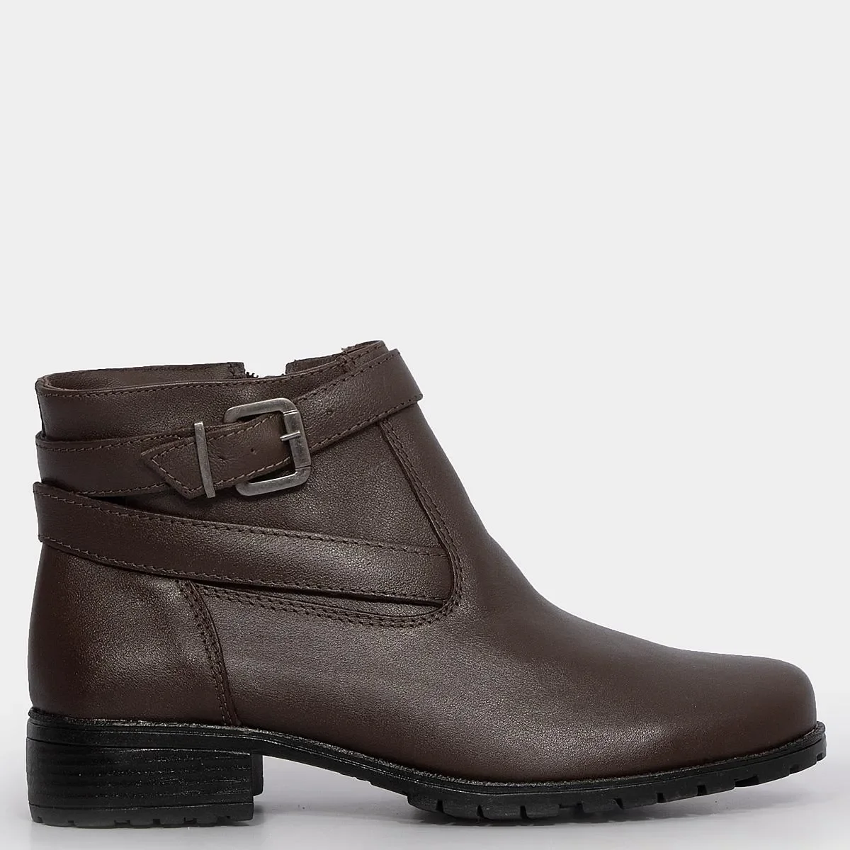 Ankle Boot Café Fivela Transpassada — imagem 1