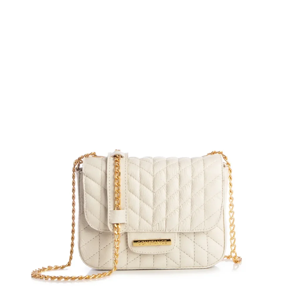 Bolsa Couro Off-White Transversal Matelassê — imagem 1