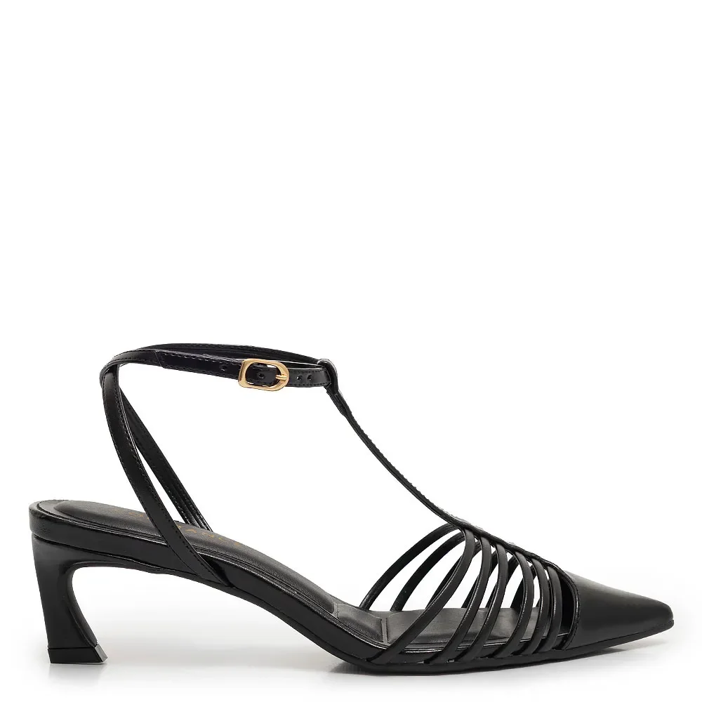 Scarpin Preto Slingback Tiras — imagem 1
