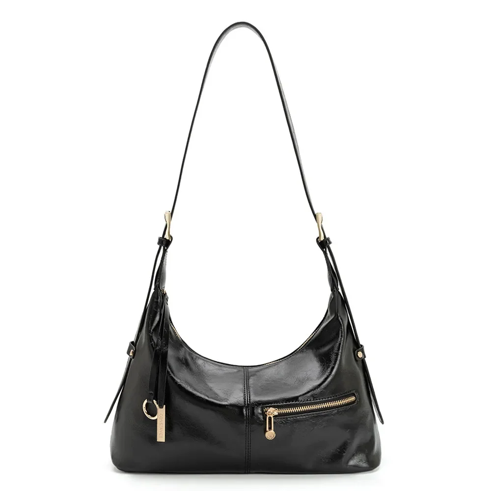 Bolsa Hobo Zíper Preta — imagem 1