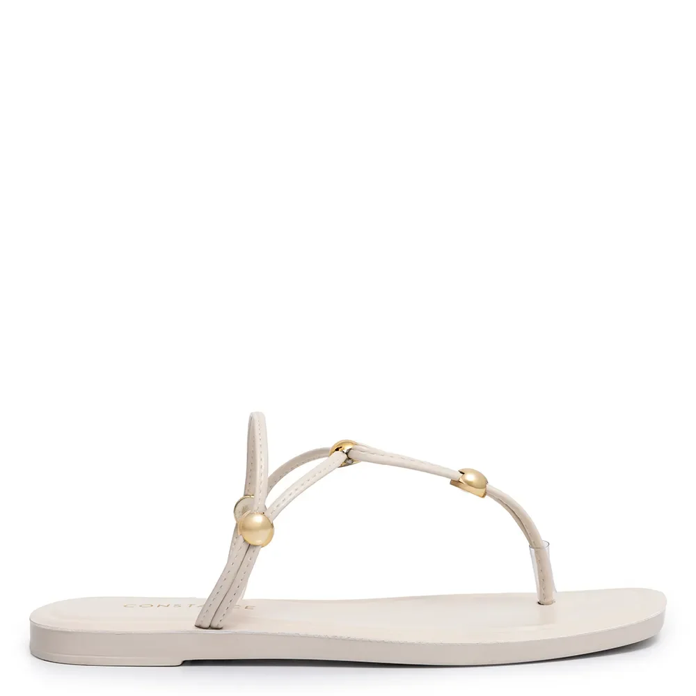 Rasteira Off White Enfeites Esferas — imagem 1