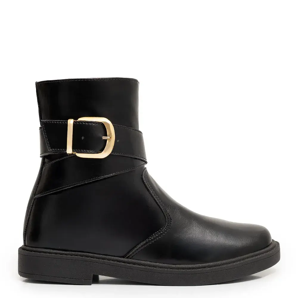 Ankle Boot Preta Fivela