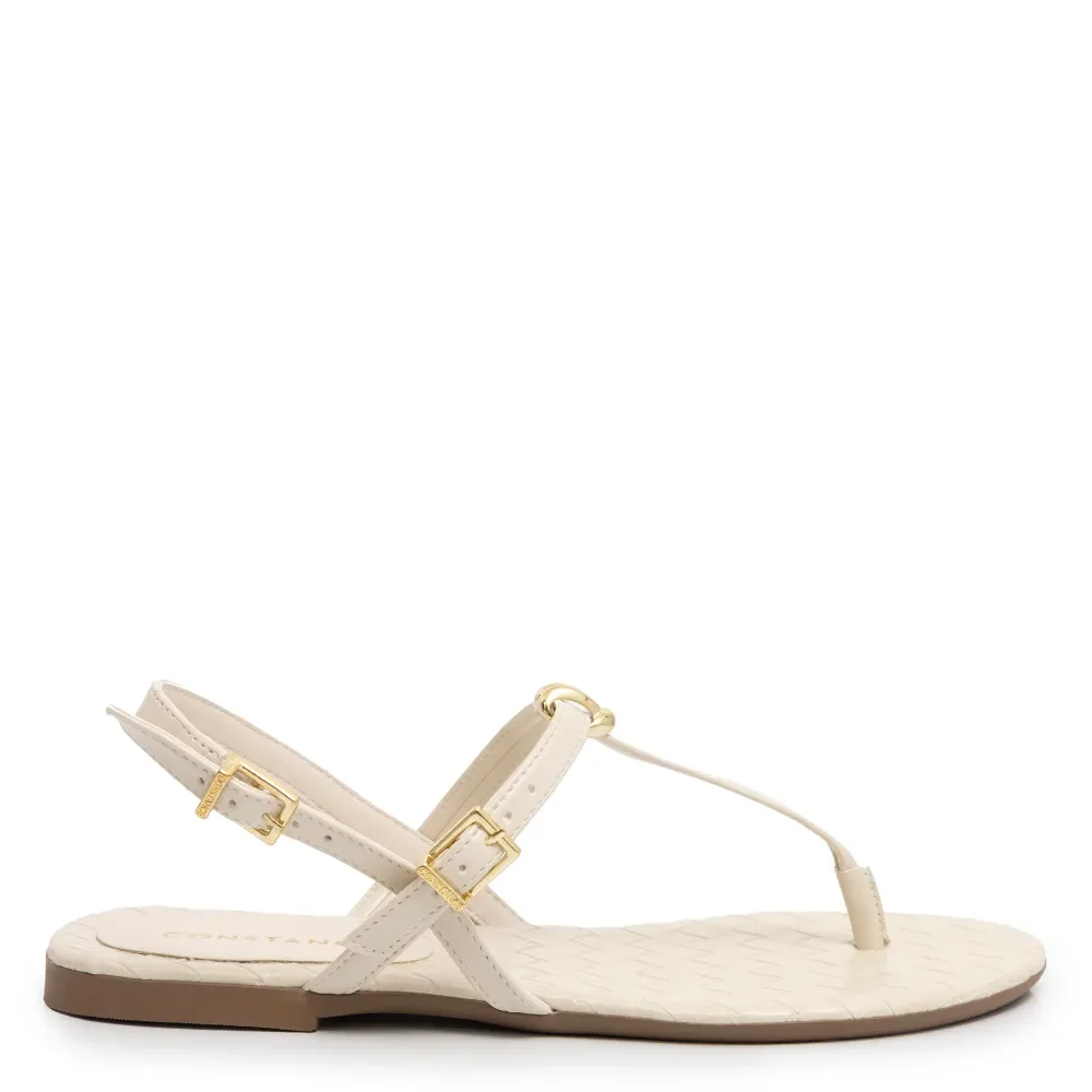 Rasteira Off White Enfeite Nó Metal — imagem 1