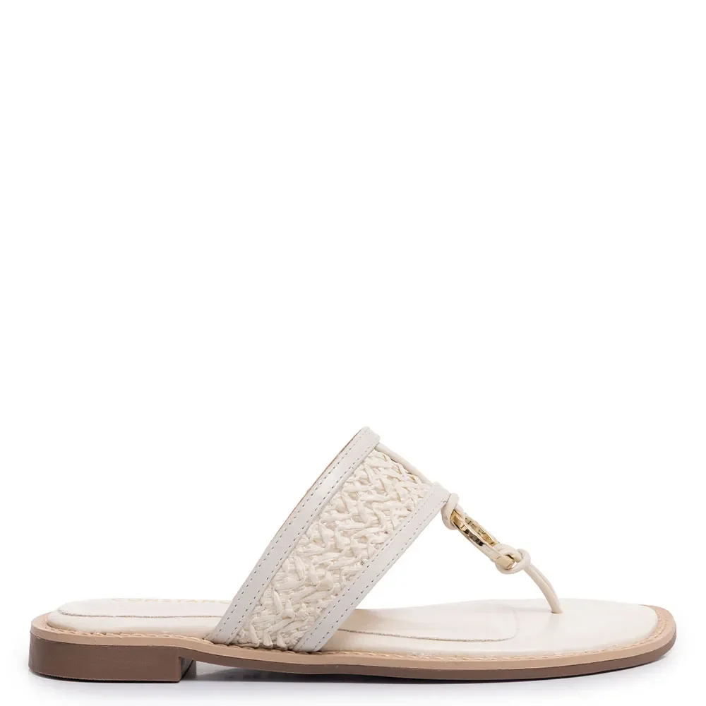 Rasteira Off White Argola Rafia — imagem 1