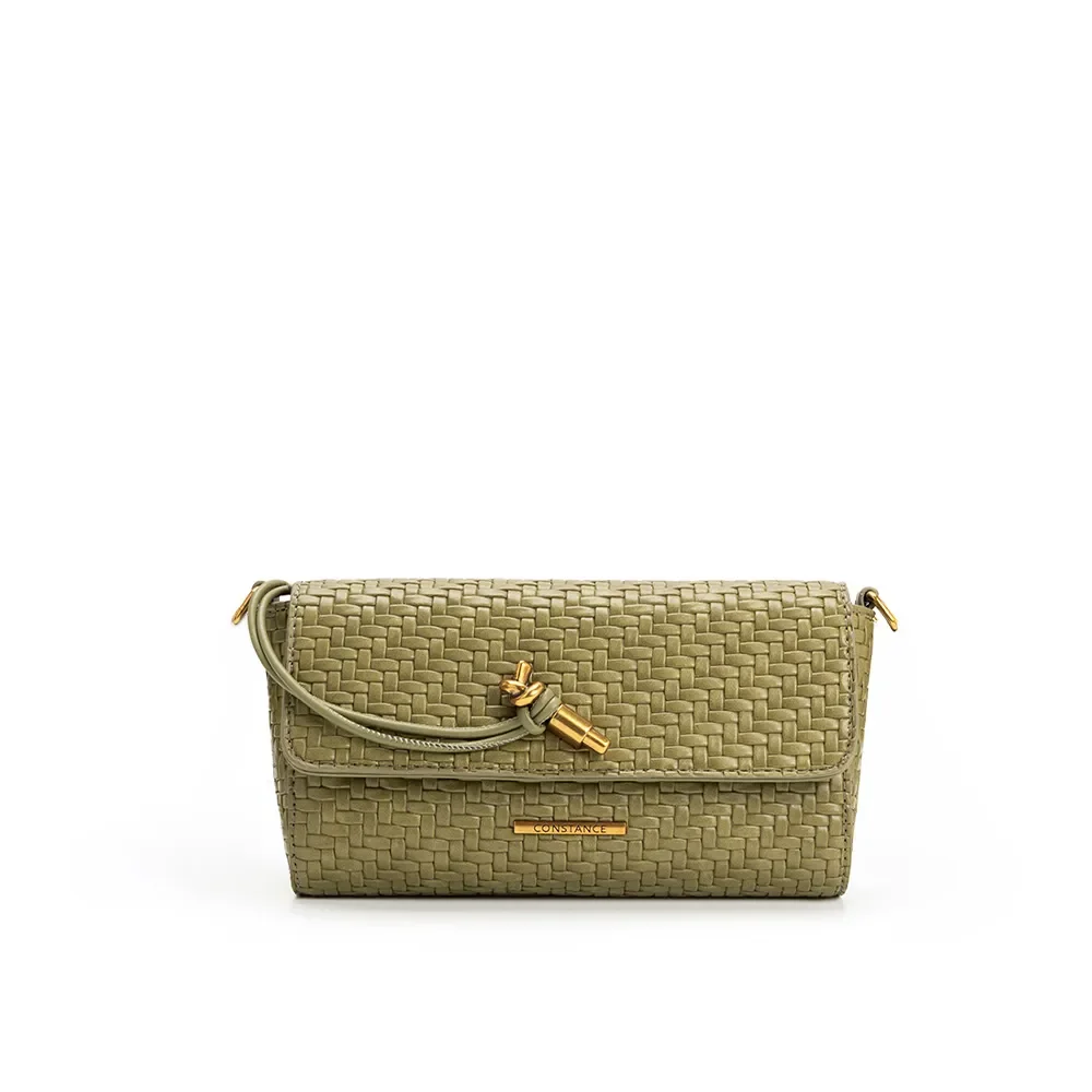 Bolsa Tiracolo Textura Tressê Verde — imagem 1