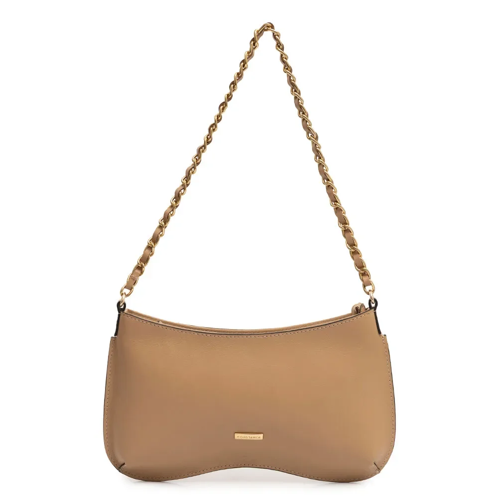 Bolsa Baguete Couro Corrente Nude — imagem 1
