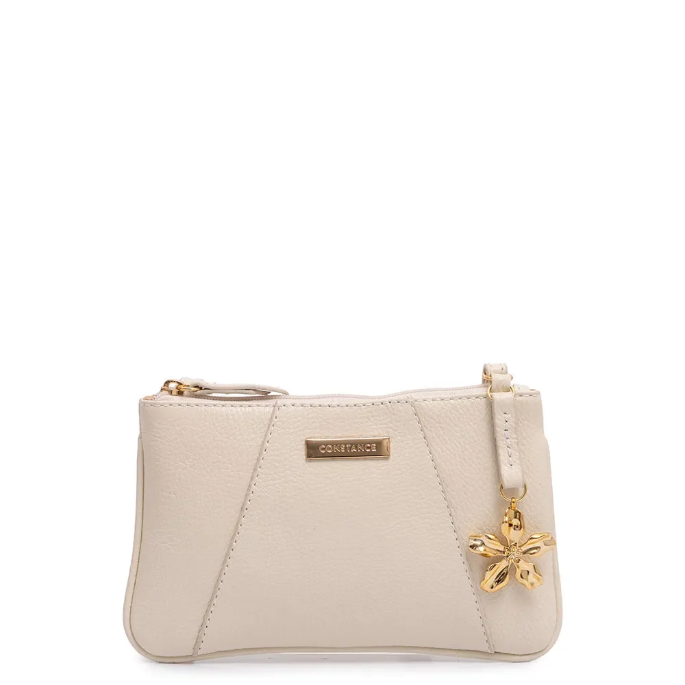 Bolsa Pequena Couro Flor Off White — imagem 1