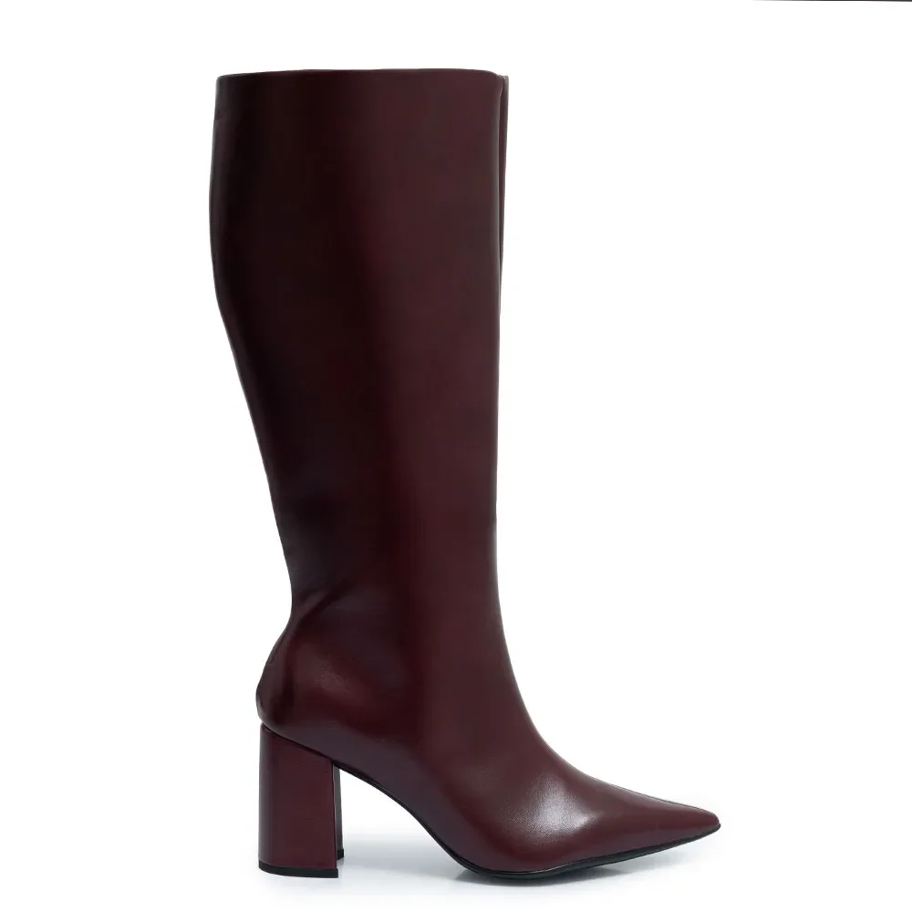 Bota Bordô Cano Longo Salto Bloco — imagem 1