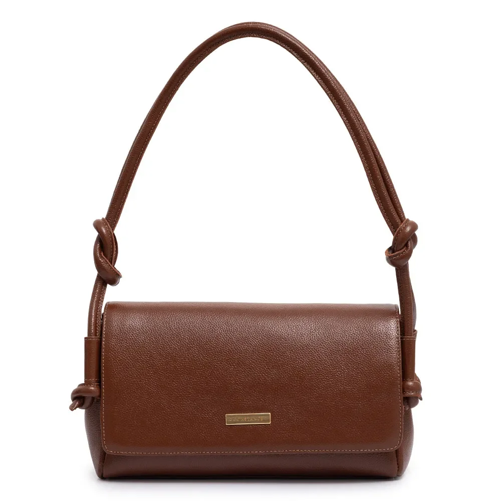 Bolsa Ombro Couro Nó Marrom — imagem 1