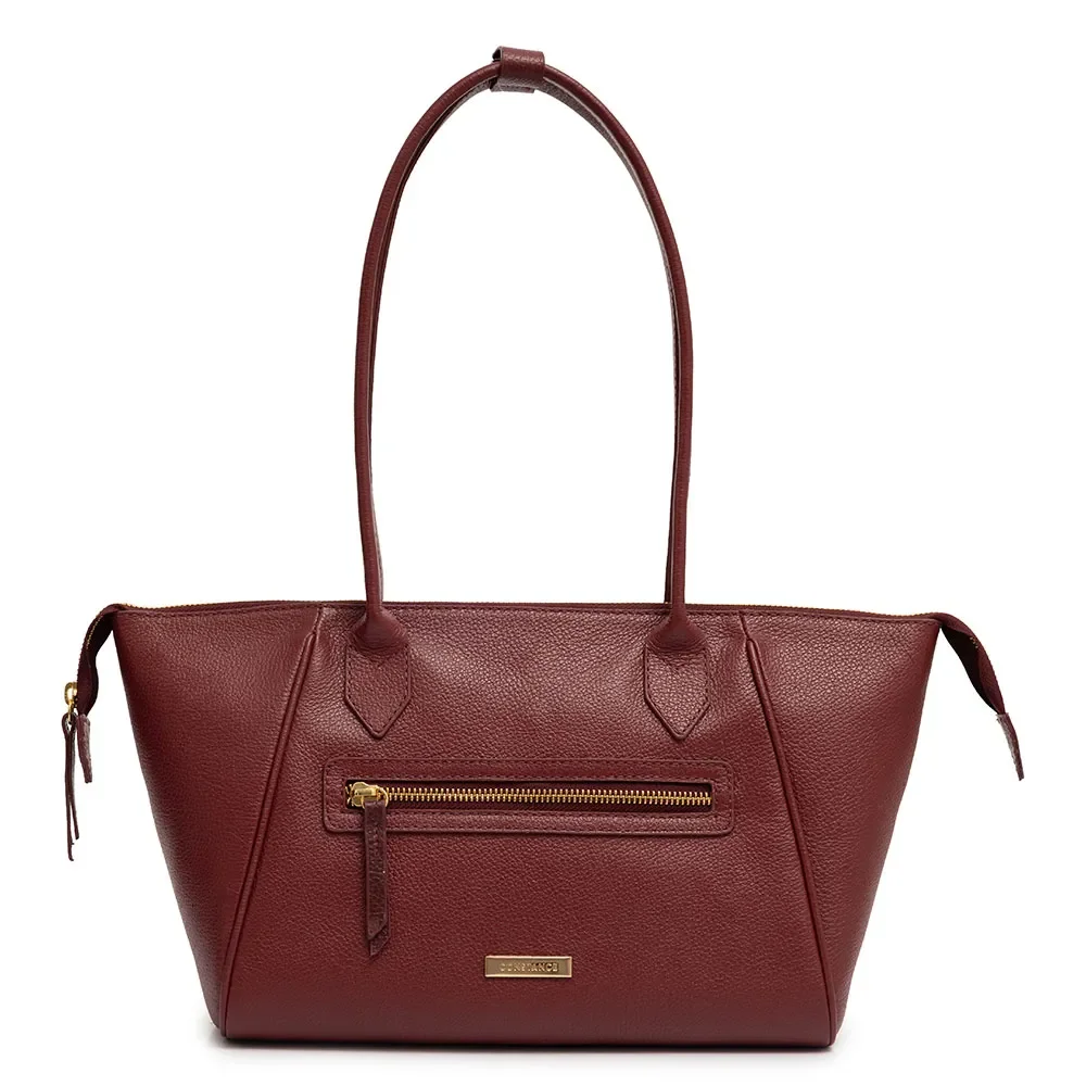 Bolsa Ombro Couro Zíper Bordo — imagem 1