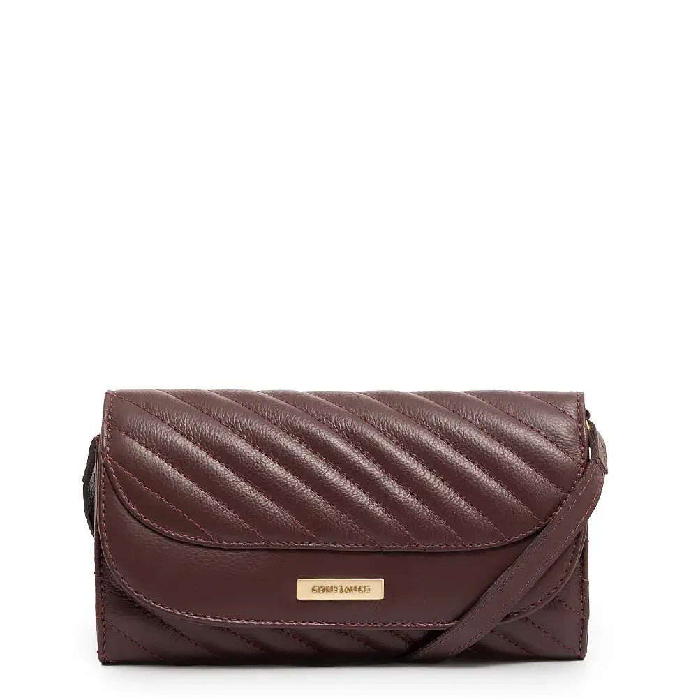 Bolsa Clutch Couro Bordô