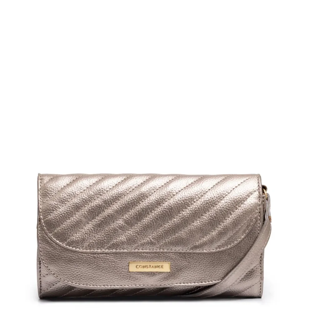 Bolsa Clutch Couro Prata Velho — imagem 1