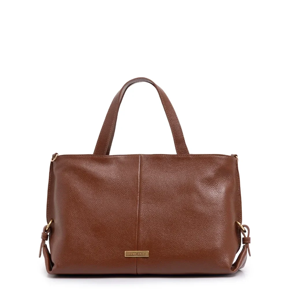 Bolsa Tote Couro Argola Marrom — imagem 1