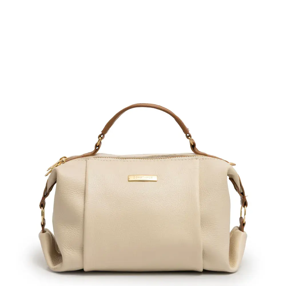 Bolsa Baú Couro Off White
