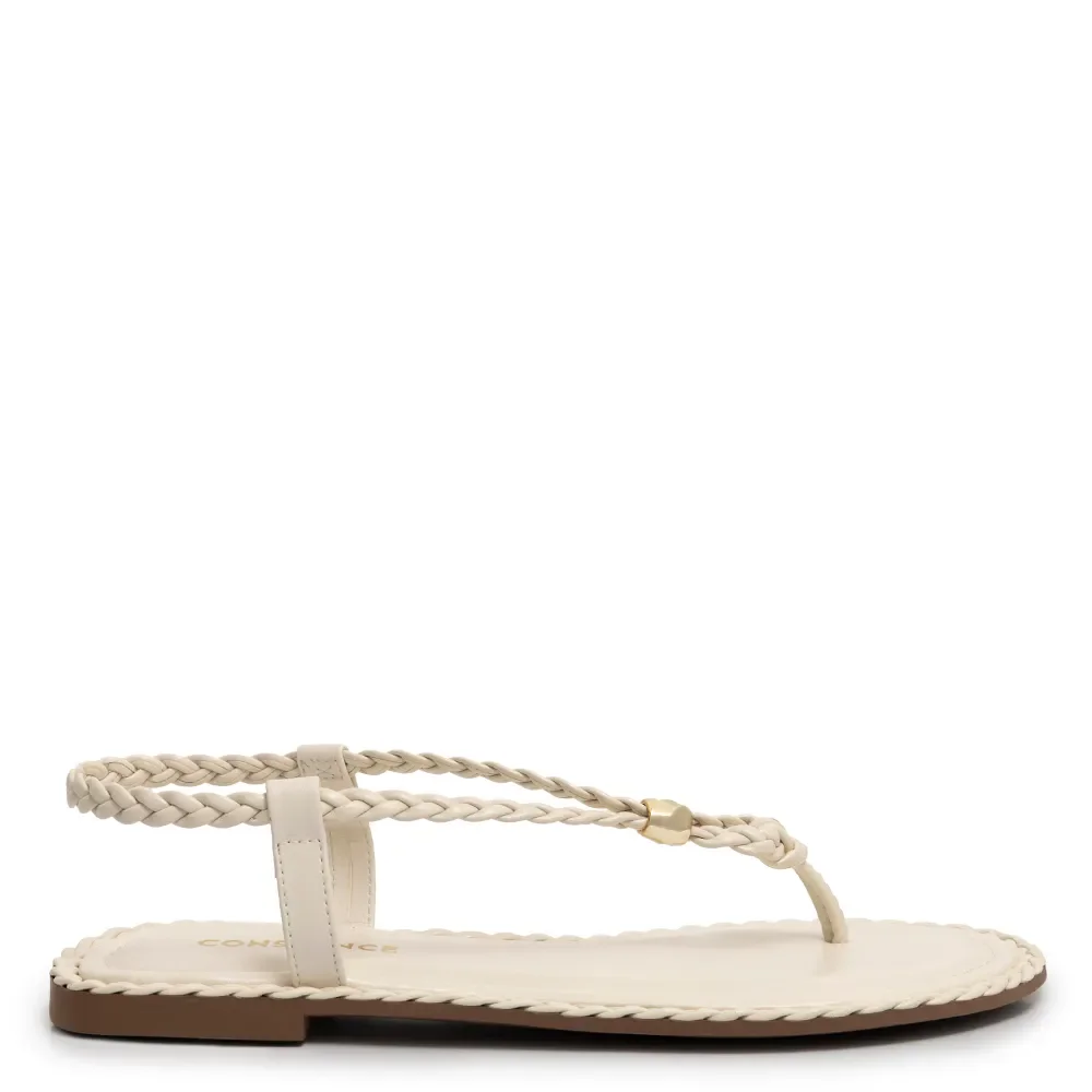 Rasteira Off White Trança Enfeite — imagem 1