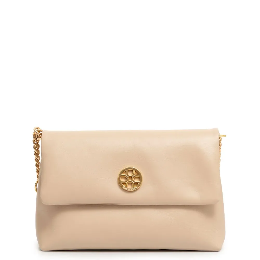 Bolsa Ombro Couro Média Bege — imagem 1
