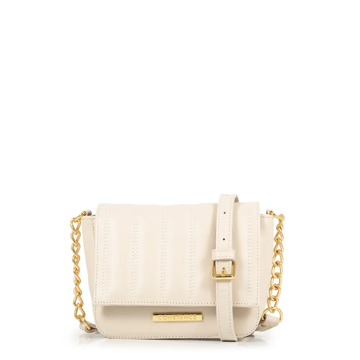 Bolsa Couro Tiracolo Off White Pespontado — imagem 1